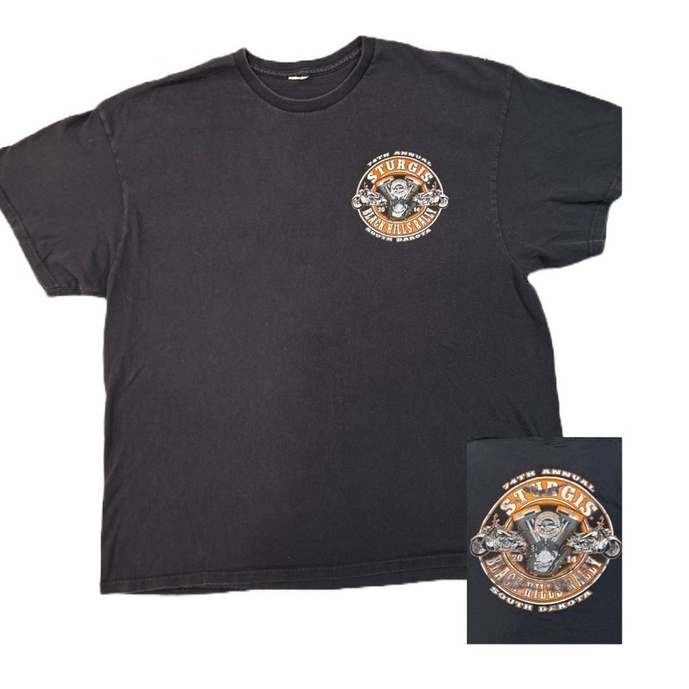 Sturgis VINTAGE 2014 74th Annual Black Hills Rally Soith Dakota Tee Shirt‎